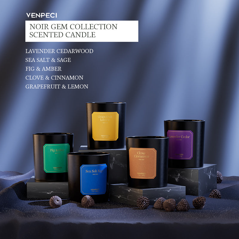 VENPECI Sensory Atlas Collection Scented Candle with Glass Cloche