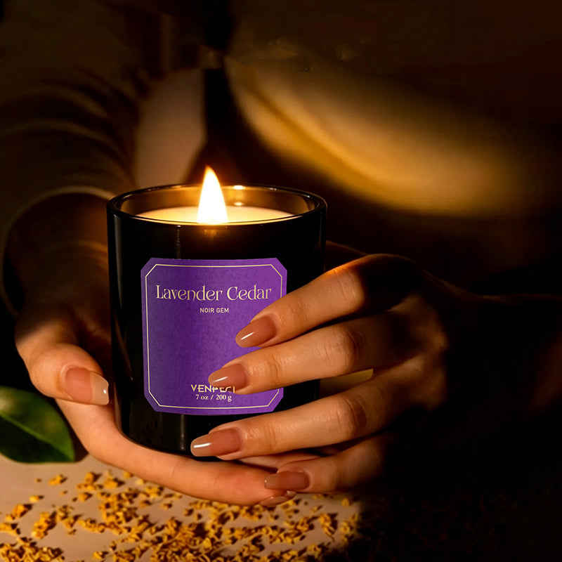 VENPECI Sensory Atlas Collection Scented Candle with Glass Cloche